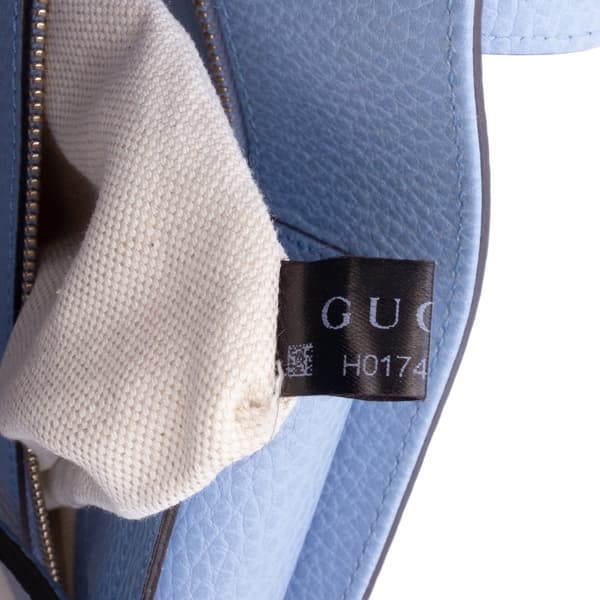 Pre-owned Gucci Medium Leather Swing Tote Blue