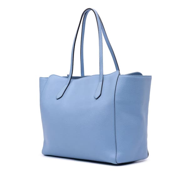 Pre-owned Gucci Medium Leather Swing Tote Blue