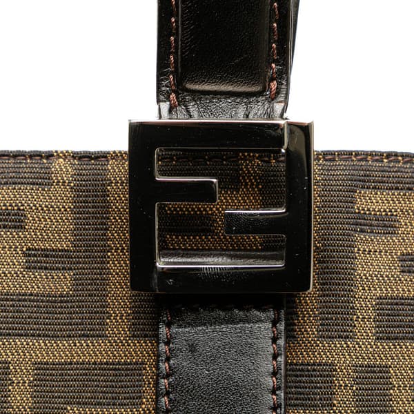 Pre-owned Fendi Large Zucca Canvas Twins Tote Brown