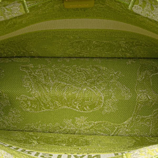 Pre-owned Dior Medium Canvas Embroidered Dioriviera Toile De Jouy Book Tote Green