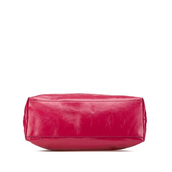 Pre-owned Gucci Medium Patent Soho Chain Tote Pink