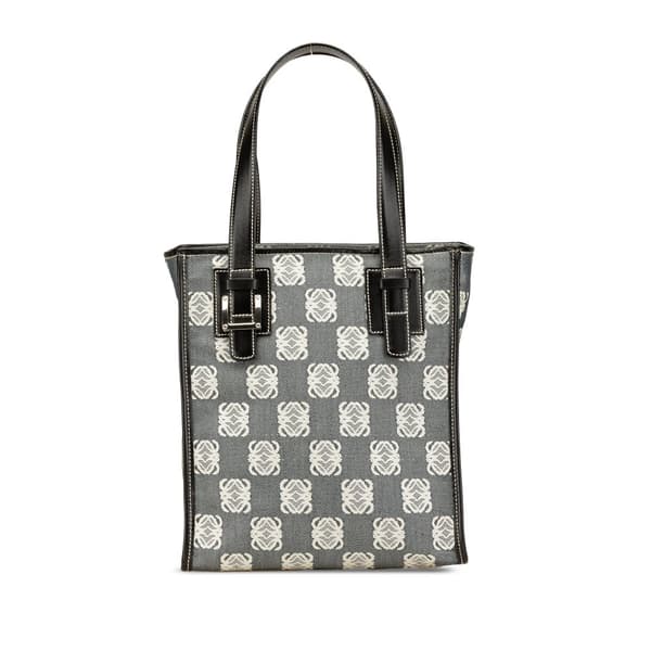 Pre-owned LOEWE Anagram Canvas Tote Gray