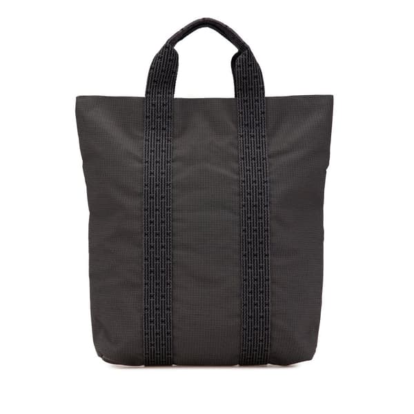Pre-owned Hermès Toile Herline Cabas Gray