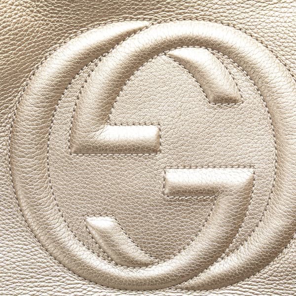 Pre-owned Gucci Medium Leather Soho Chain Tote Silver