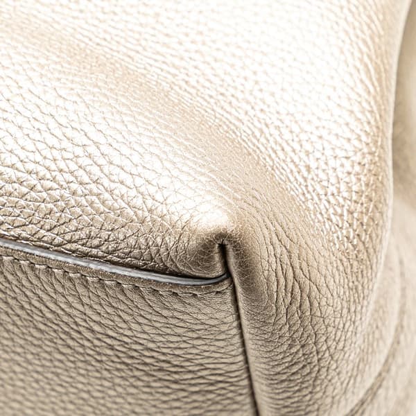 Pre-owned Gucci Medium Leather Soho Chain Tote Silver