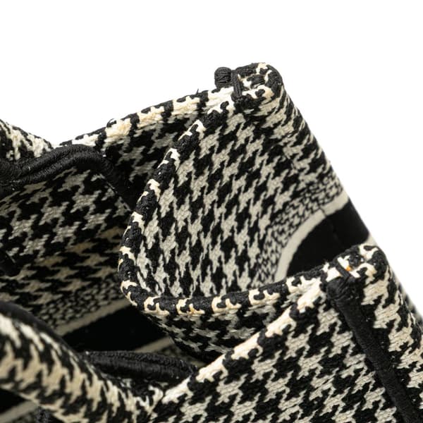 Pre-owned Dior Small Houndstooth Embroidered Book Tote Black