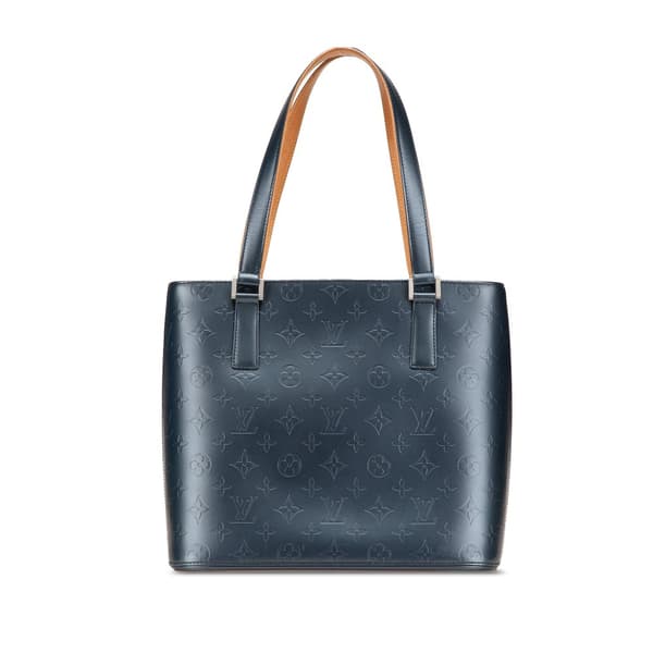 Pre-owned Louis Vuitton Monogram Mat Stockton Blue