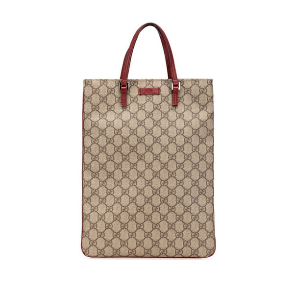 Pre-owned Gucci GG Supreme Tote Brown
