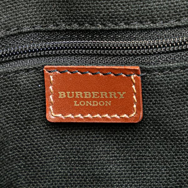 Pre-owned Burberry Haymarket Check Coated Canvas Tote Brown