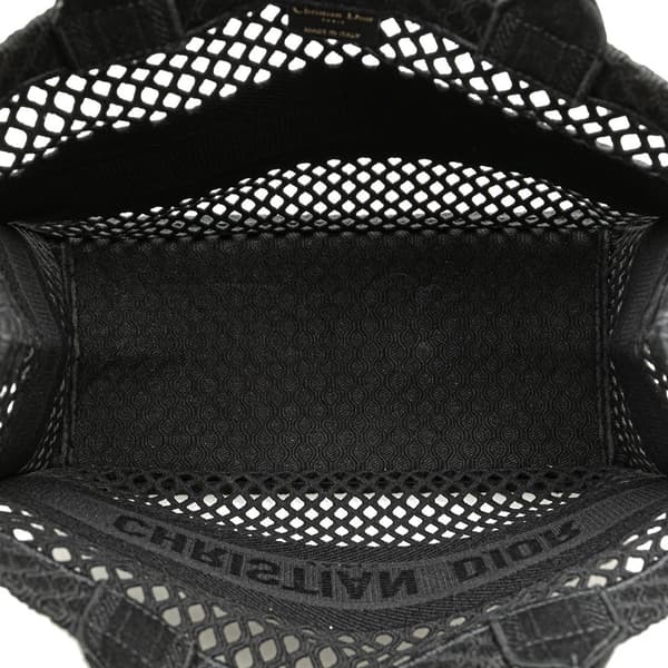 Pre-owned Dior Medium Mesh Embroidered Book Tote Black