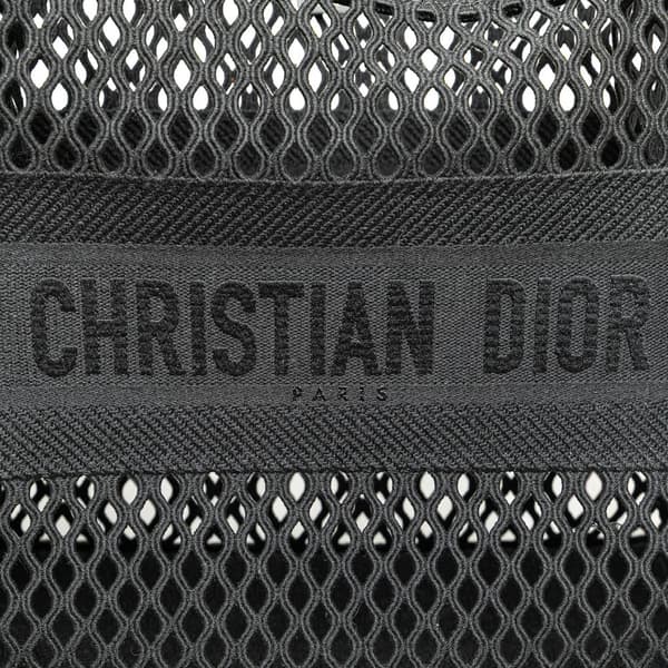 Pre-owned Dior Medium Mesh Embroidered Book Tote Black