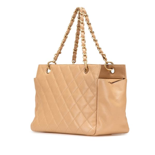 Pre-owned Chanel Petite Caviar Timeless Tote Brown