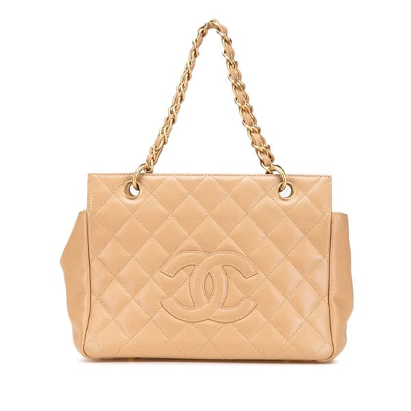 Pre-owned Chanel Petite Caviar Timeless Tote Brown