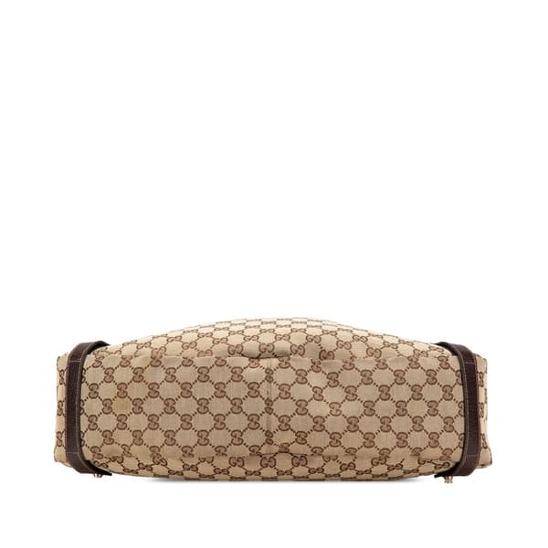 Pre-owned Gucci GG Canvas Abbey D Ring Tote Brown
