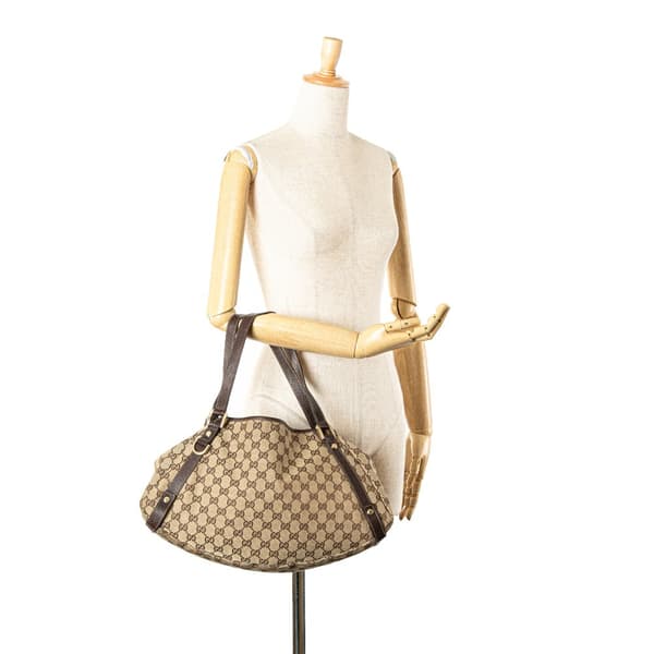 Pre-owned Gucci GG Canvas Abbey D Ring Tote Brown