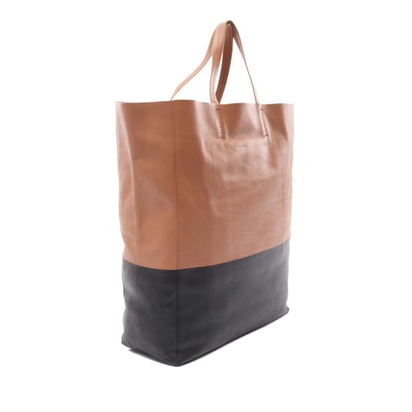 Pre-owned Celine Bicolor Leather Vertical Cabas Tote Brown