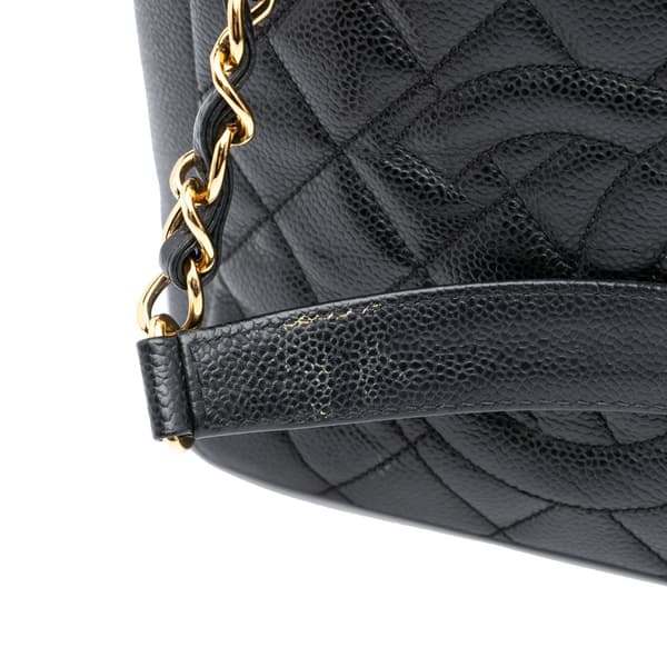 Pre-owned Chanel Caviar Petite Shopping Tote Black