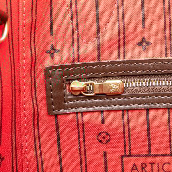 Pre-owned Louis Vuitton Damier Ebene Neverfull MM Brown