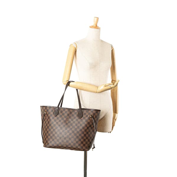 Pre-owned Louis Vuitton Damier Ebene Neverfull MM Brown