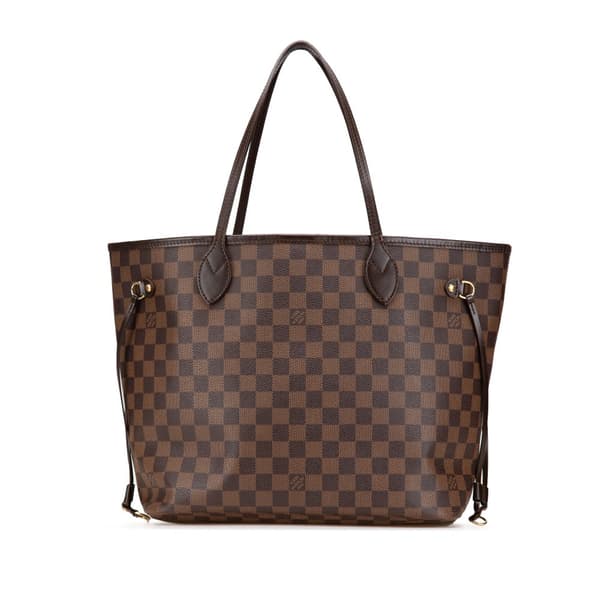 Pre-owned Louis Vuitton Damier Ebene Neverfull MM Brown