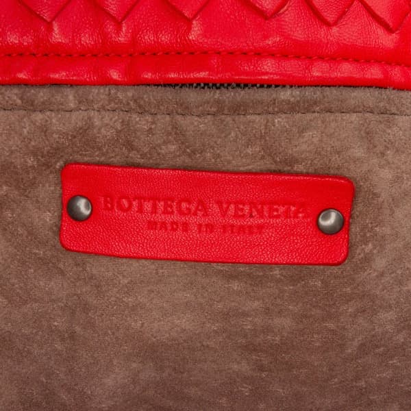 Pre-owned Bottega Veneta Large Nappa Intrecciato Cesta Tote Red