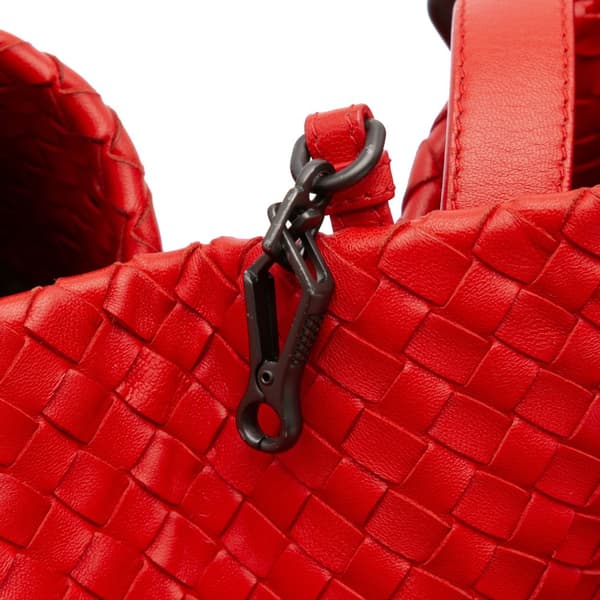 Pre-owned Bottega Veneta Large Nappa Intrecciato Cesta Tote Red