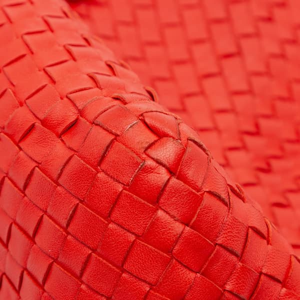Pre-owned Bottega Veneta Large Nappa Intrecciato Cesta Tote Red