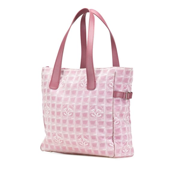 Pre-owned Chanel New Travel Line Nylon Tote Pink
