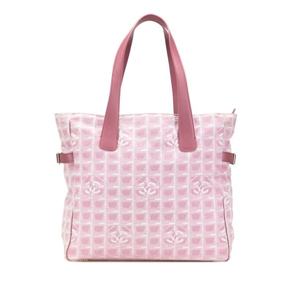 Pre-owned Chanel New Travel Line Nylon Tote Pink