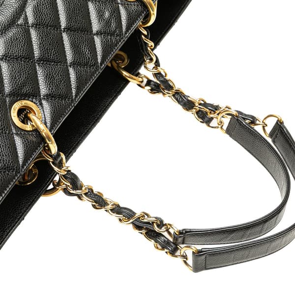 Pre-owned Chanel Caviar Grand Shopping Tote XL Black