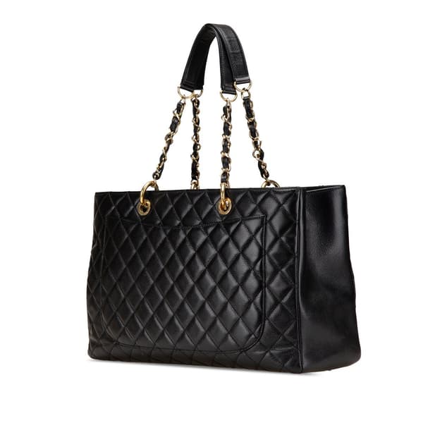 Pre-owned Chanel Caviar Grand Shopping Tote XL Black