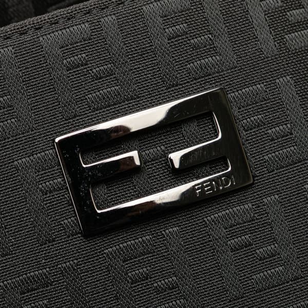 Pre-owned Fendi Small Zucchino Canvas Tote Black