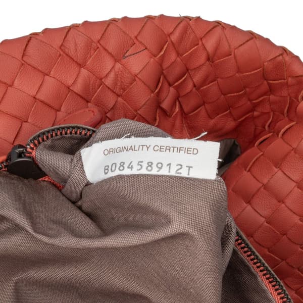 Pre-owned Bottega Veneta Large Nappa Intrecciato Capri Tote Red