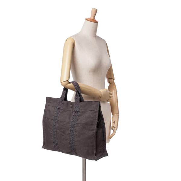 Pre-owned Hermès Toile Herline MM Brown
