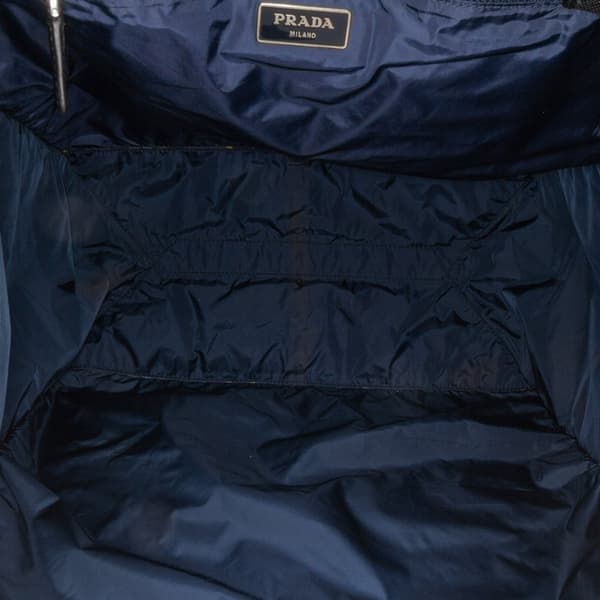 Pre-owned Prada Tessuto Stampato Tote Blue