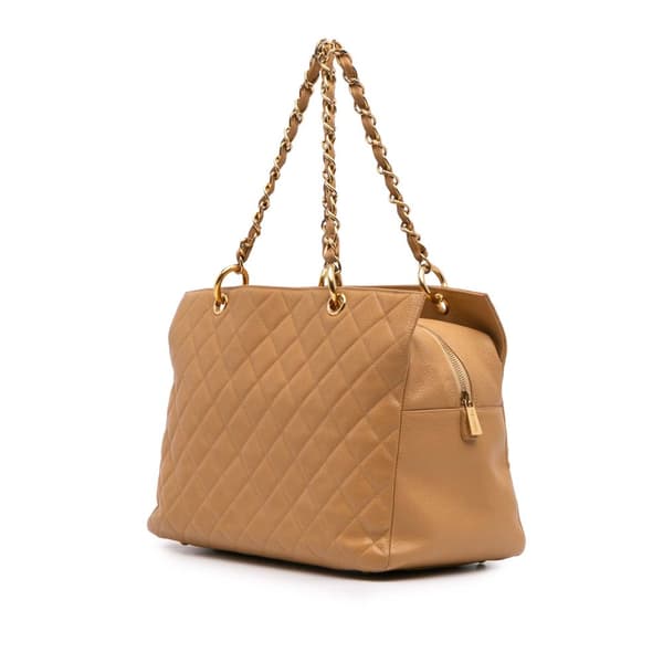 Pre-owned Chanel Grand CC Caviar Timeless Tote Brown