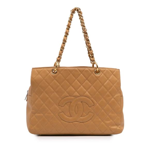 Pre-owned Chanel Grand CC Caviar Timeless Tote Brown