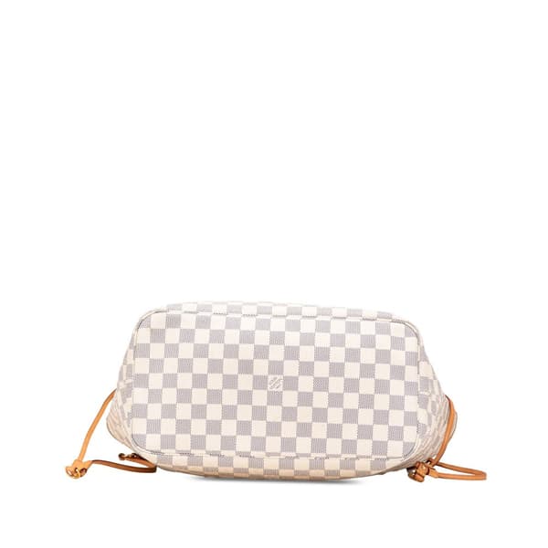 Pre-owned Louis Vuitton Damier Azur Neverfull MM White