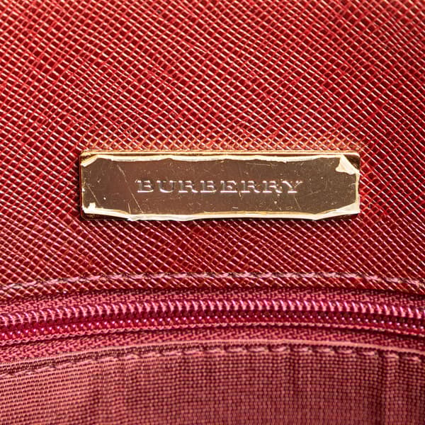 Pre-owned Burberry House Check Canvas Tote Brown