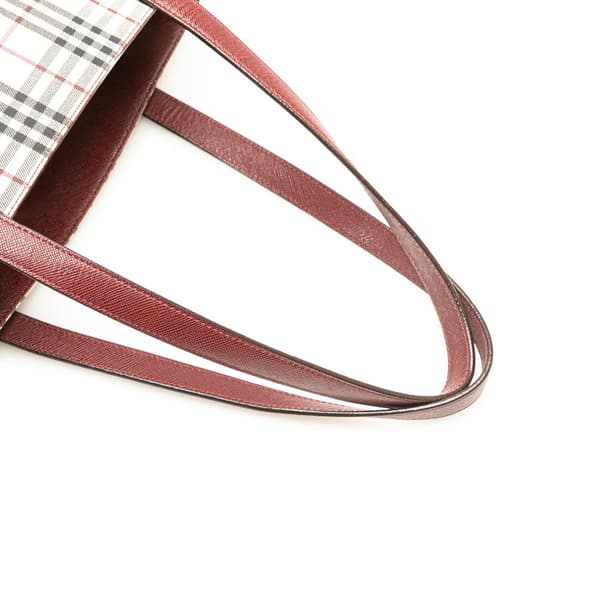 Pre-owned Burberry House Check Canvas Tote Brown