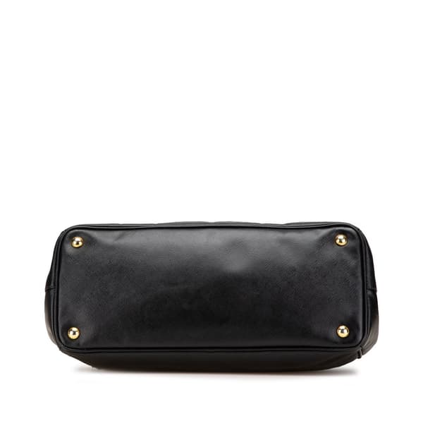 Pre-owned Prada Large Saffiano Lux Galleria Double Zip Tote Black