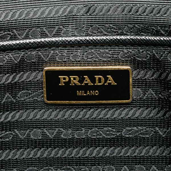 Pre-owned Prada Large Saffiano Lux Galleria Double Zip Tote Black