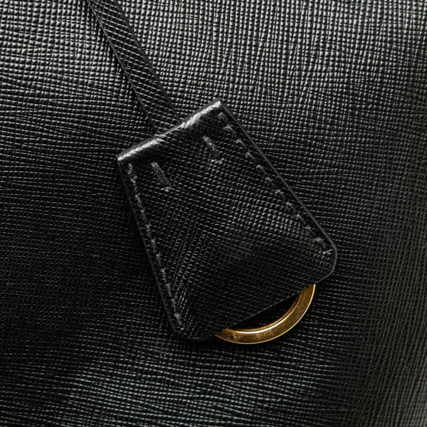 Pre-owned Prada Large Saffiano Lux Galleria Double Zip Tote Black