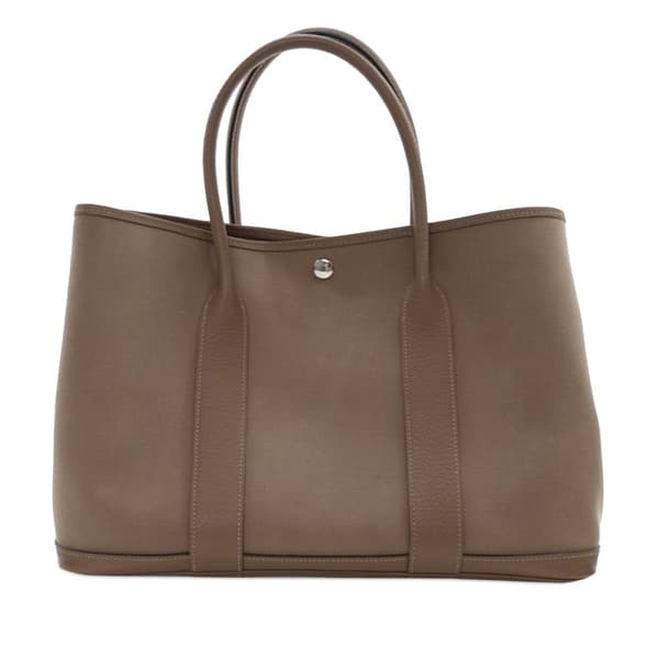 Pre-owned Hermès Toile and Negonda Garden Party 36 Brown