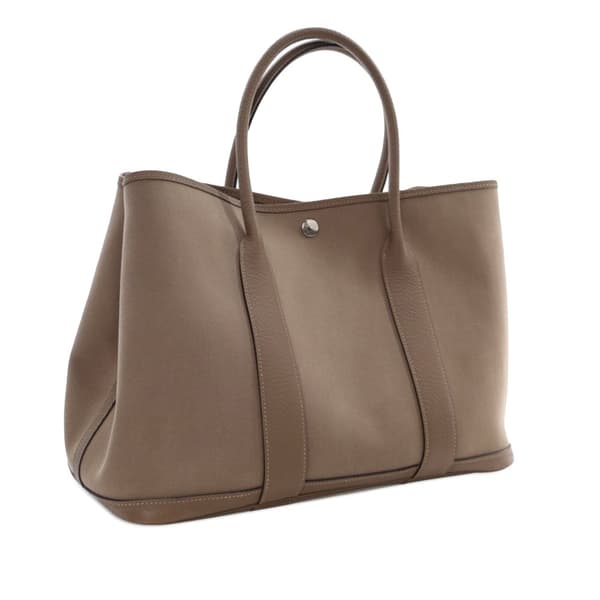 Pre-owned Hermès Toile and Negonda Garden Party 36 Brown