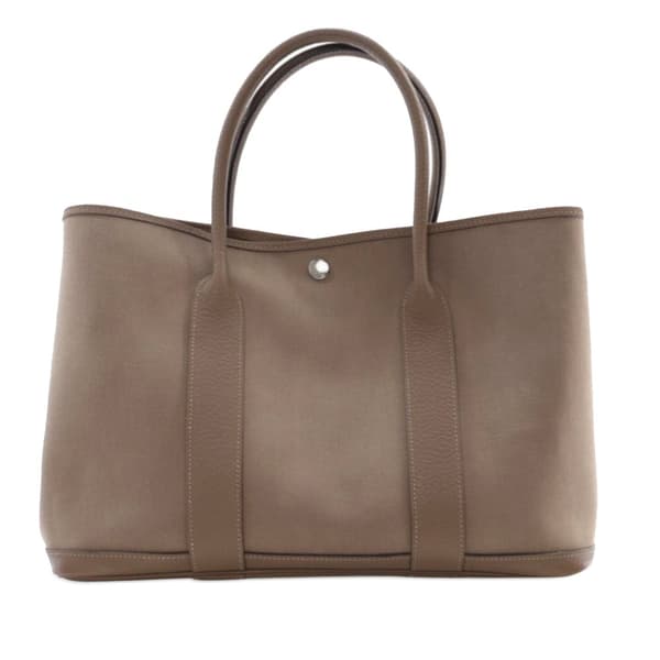 Pre-owned Hermès Toile and Negonda Garden Party 36 Brown