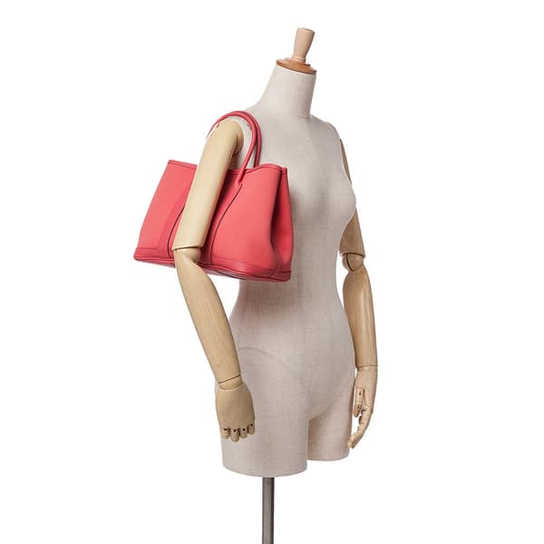 Pre-owned Hermès Toile Officier Negonda Garden Party 30 Red