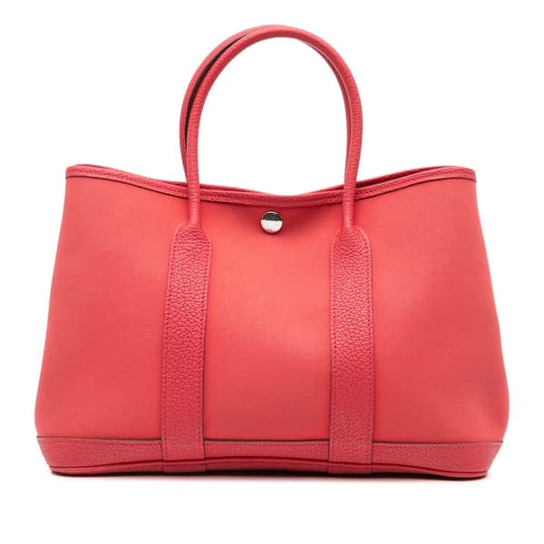 Pre-owned Hermès Toile Officier Negonda Garden Party 30 Red