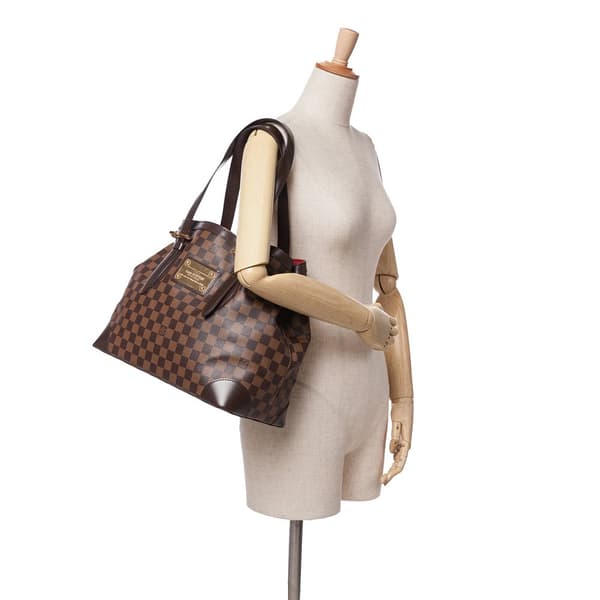 Pre-owned Louis Vuitton Damier Ebene Hampstead MM Brown