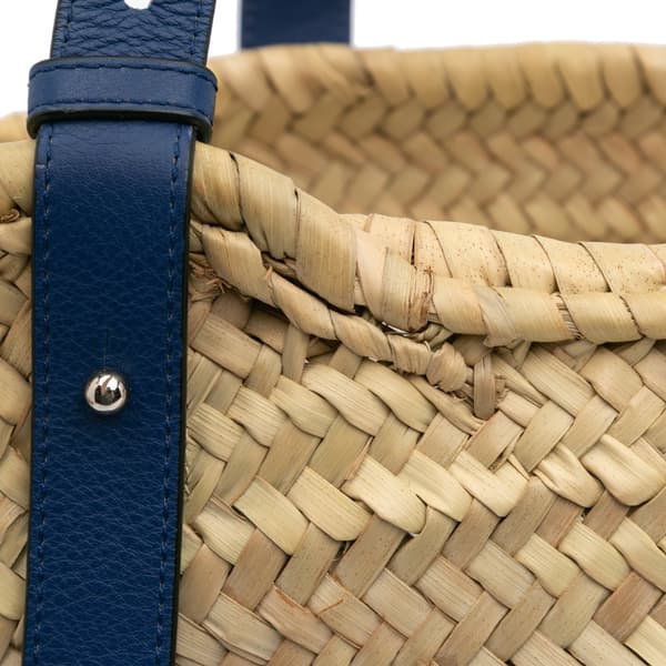 Pre-owned LOEWE Large Raffia Basket Bag Brown